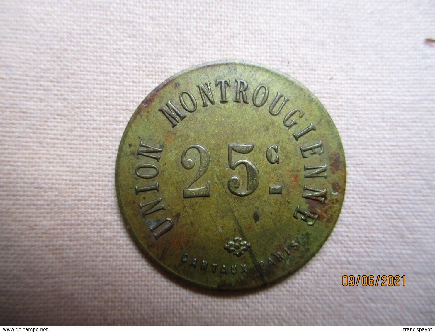 France: Union Montrougienne 25 Centimes - Notgeld