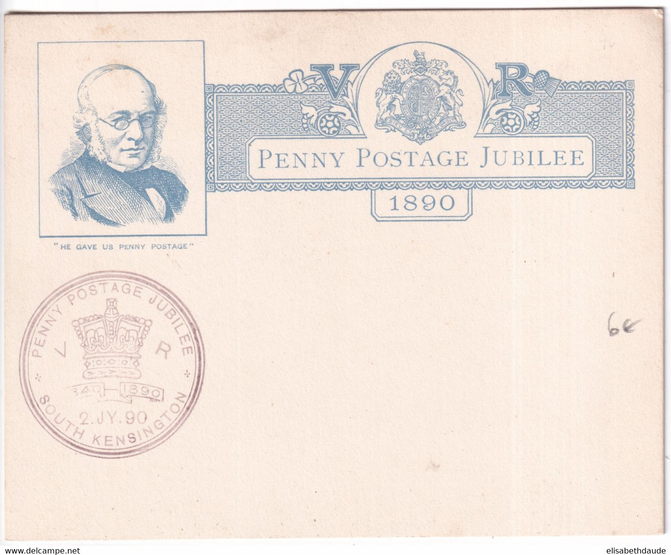 GB - 1890 - CARTE PSEUDO ENTIER "PENNY POSTAGE JUBILEE" ILLUSTREE NEUVE - Postwaardestukken