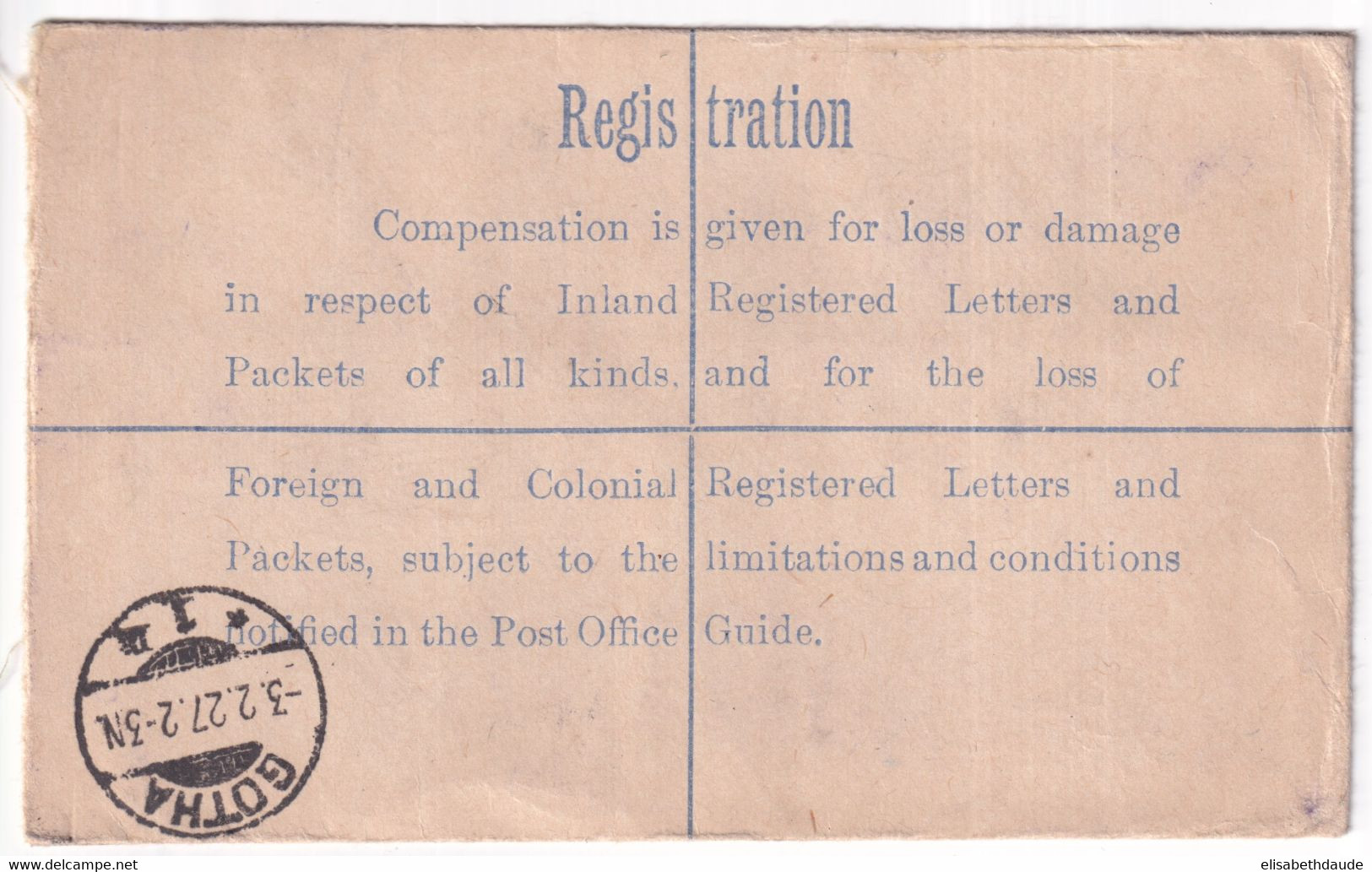 GB - 1927 - PERFORES Sur ENVELOPPE ENTIER RECOMMANDEE De NOTTINGHAM => GOTHA (GERMANY) - Perfins