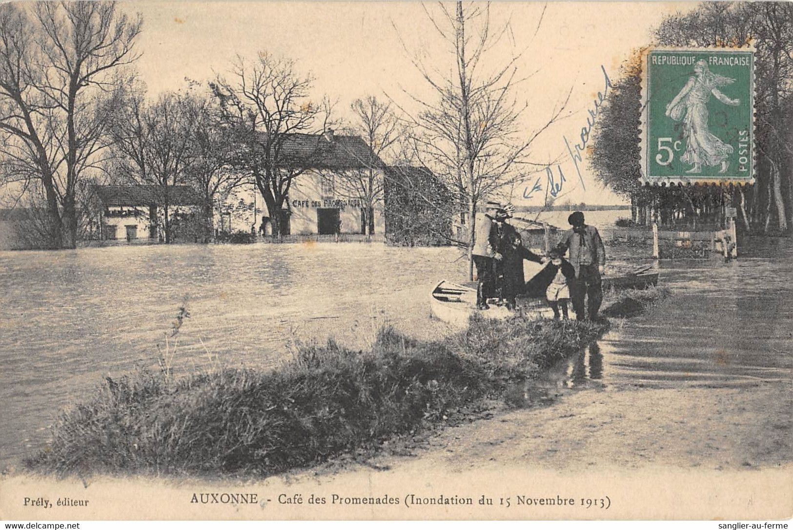 CPA 21 AUXONNE CAFE DES PROMENADES (INONDATION 1913 - Auxonne