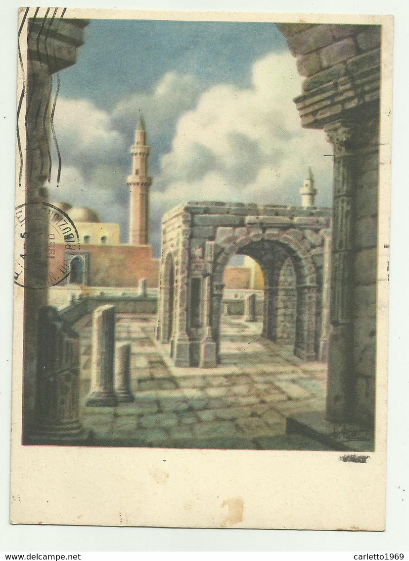 TRIPOLI - ZONA DELL'ARCO DI MARCO AURELIO ILLUSTRATA D.BELLINI  - VIAGGIATA  FG - Libyen