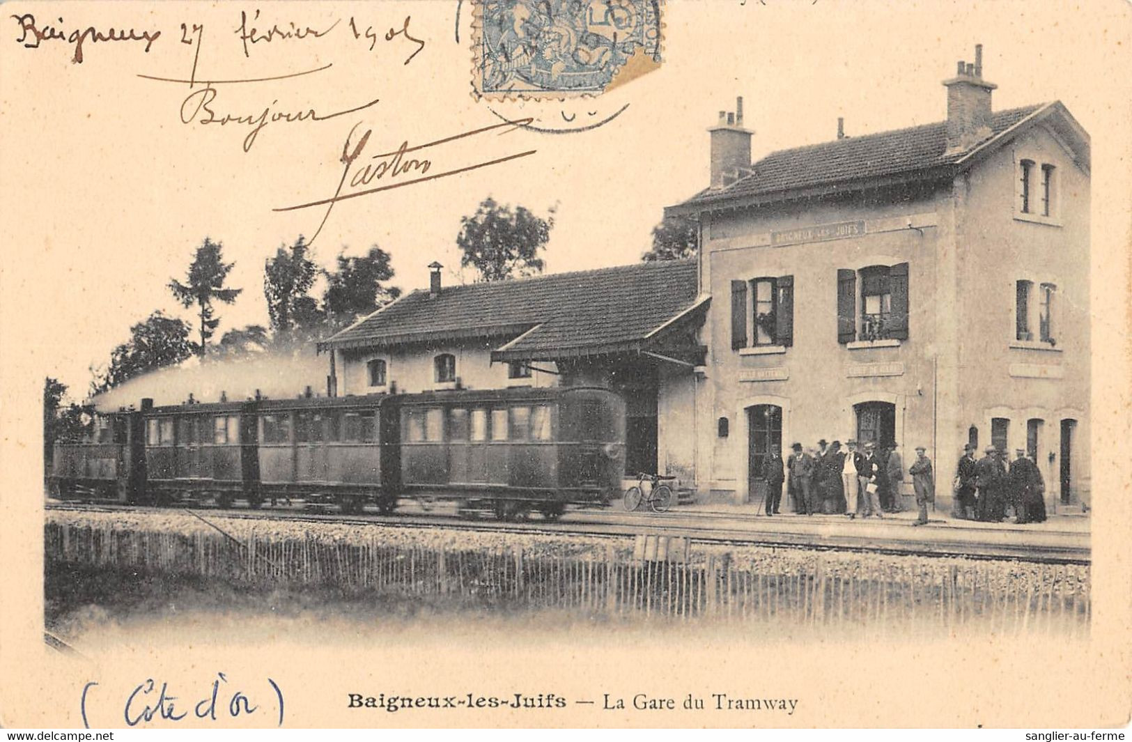 CPA 21 BAIGNEUX LES JUIFS LA GARE DU TRAMWAY - Andere & Zonder Classificatie