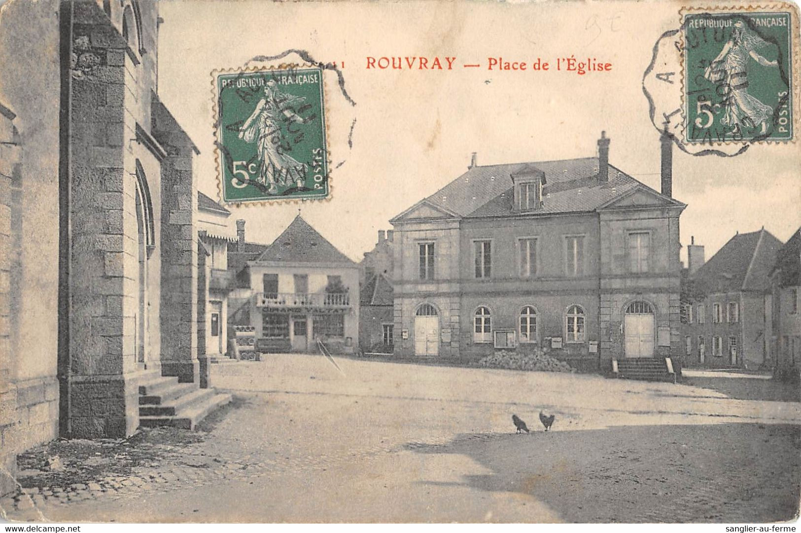 CPA 21 ROUVRAY PLACE DE L'EGLISE - Sonstige & Ohne Zuordnung