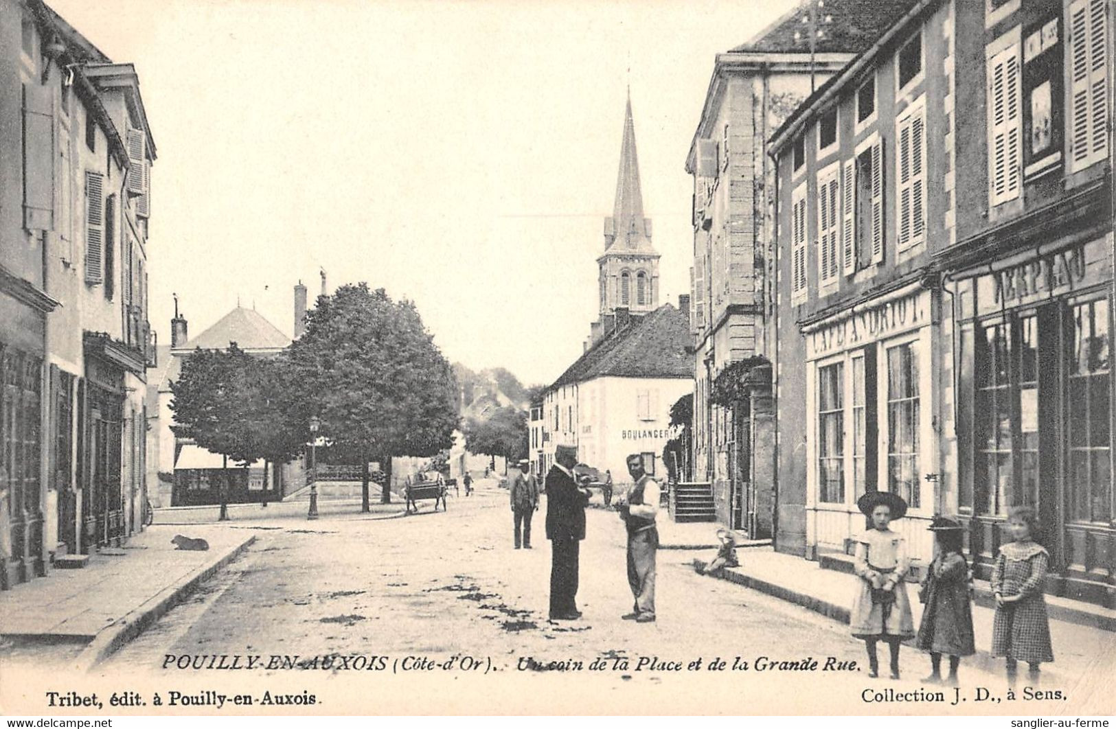 CPA 21 POUILLY EN AUXOIS UN COIN DE LA PLACE GRANDE RUE ABOUTISSANT A LA RUE DE LA GARE - Andere & Zonder Classificatie