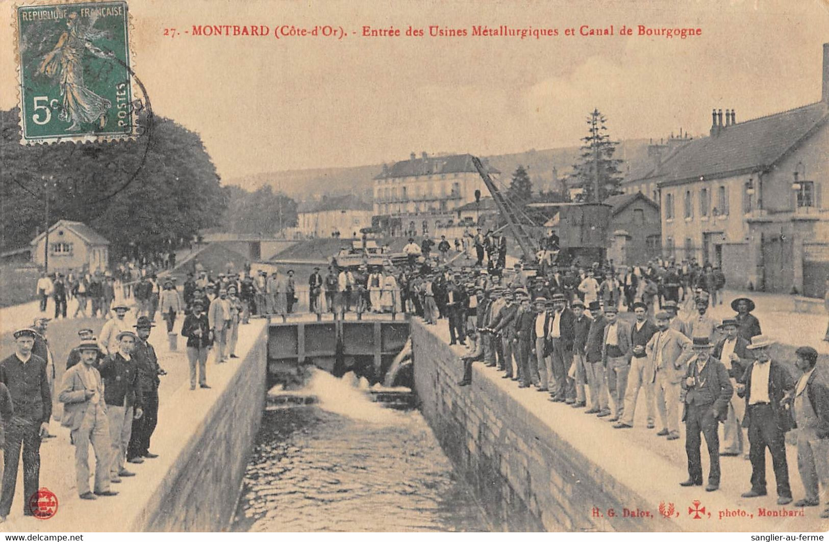 CPA 21 MONTBARD ENTREE DES USINES METALLURGIQUES ET CANAL DE BOURGOGNE - Montbard