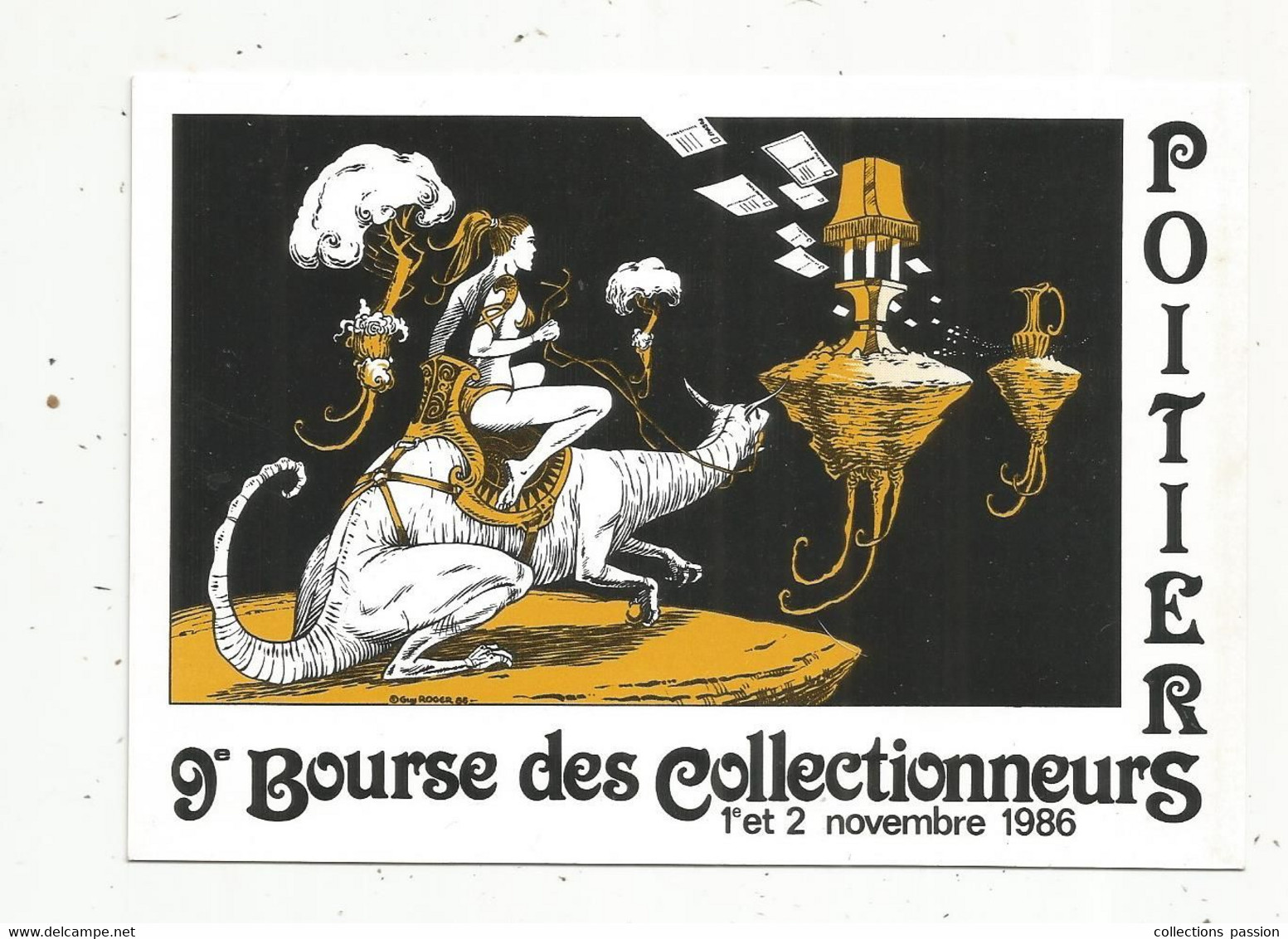 Cp, Bourses & Salons De Collections, 9 E Bourse Des Collectionneurs , 1986, Poitiers , Illustrateur G. Roger , Vierge - Bolsas Y Salón Para Coleccionistas