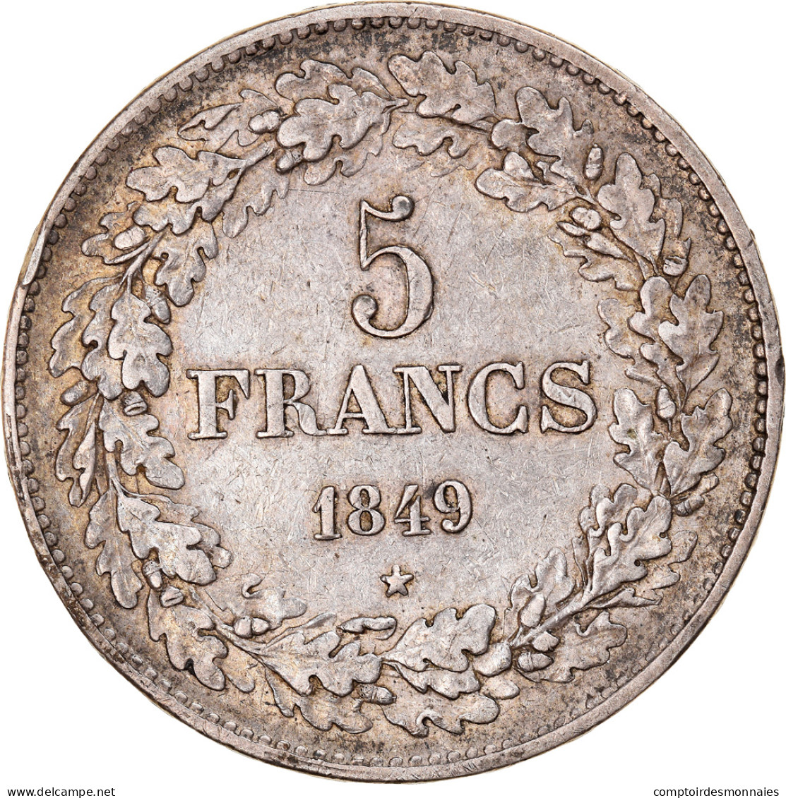 Monnaie, Belgique, Leopold I, 5 Francs, 5 Frank, 1849, TTB, Argent, KM:3.2 - 5 Francs