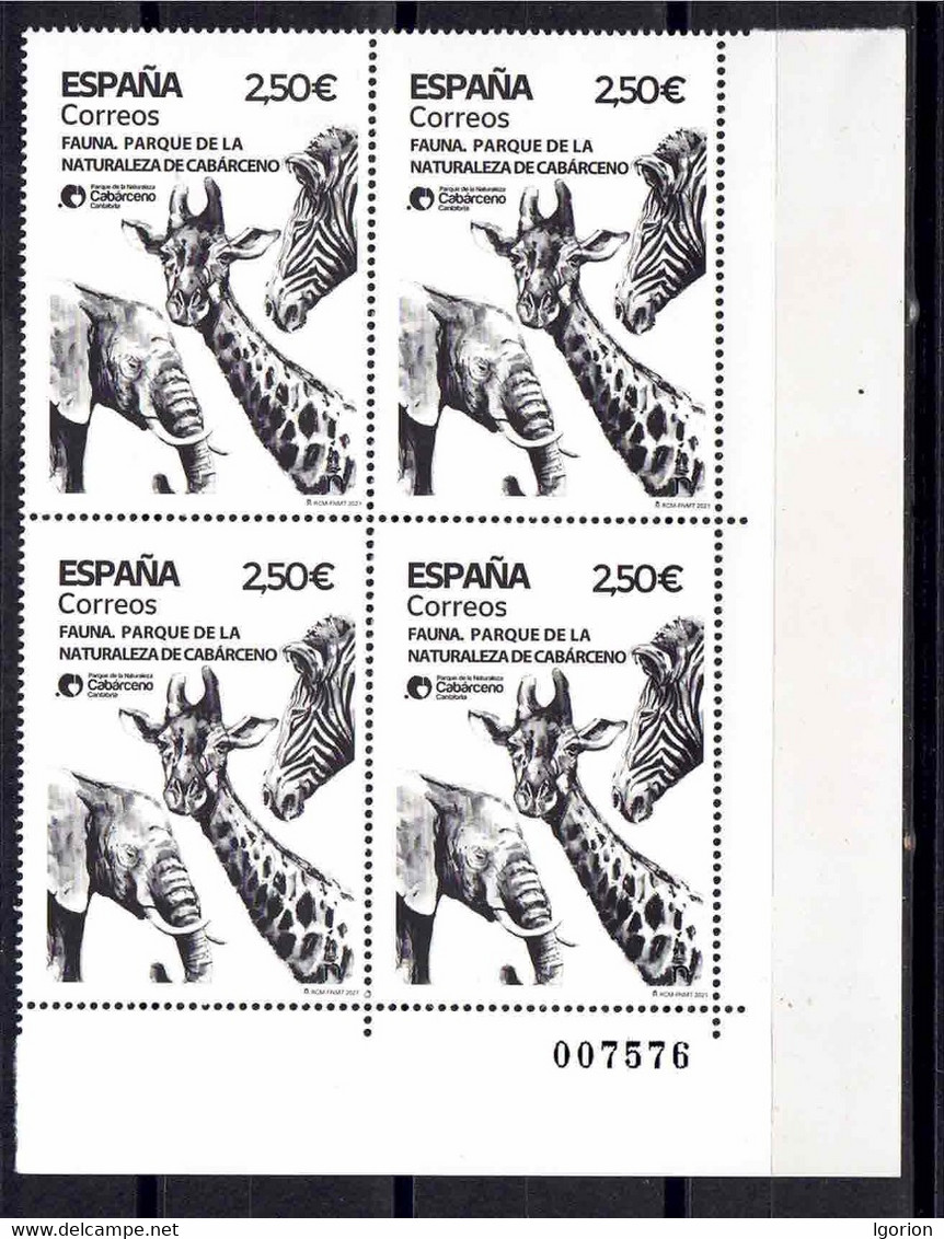 ESPAÑA 2021 ** MNH ED. 5493 FAUNA. PARQUE DE LA NATURALEZA DE CABÁRCENO. CANTABRIA BL.4 - Neufs