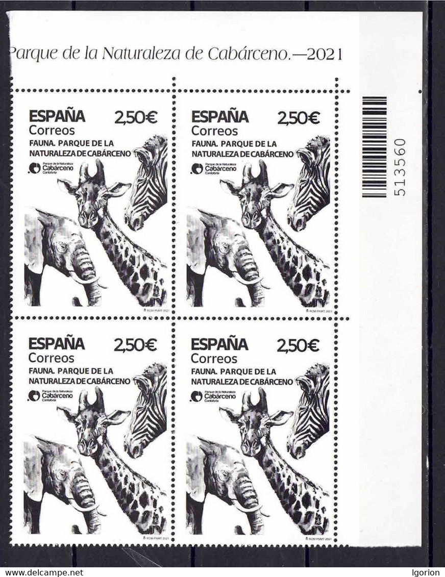 ESPAÑA 2021 ** MNH ED. 5493 FAUNA. PARQUE DE LA NATURALEZA DE CABÁRCENO. CANTABRIA BL.4 - Ongebruikt