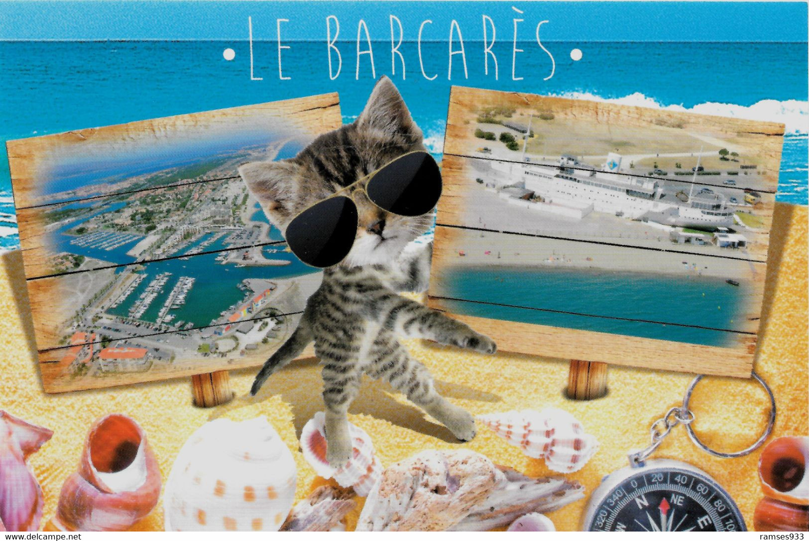 Carte Postale D Animal Animaux - Avec Chat - Cat - Gato à Le Barcares 66 - Cats