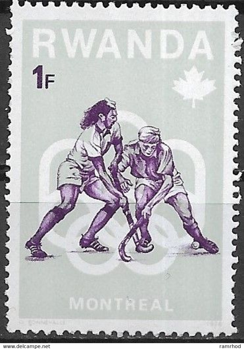 RWANDA 1976 Olympic Games, Montreal - 1f. Hockey MNH - Ungebraucht