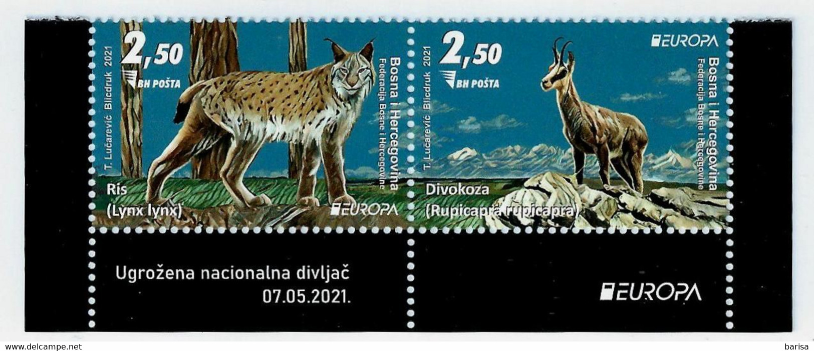 Bosnia And Herzegovina 2021: Europa - Endangered National Wildlife ** MNH - 2021
