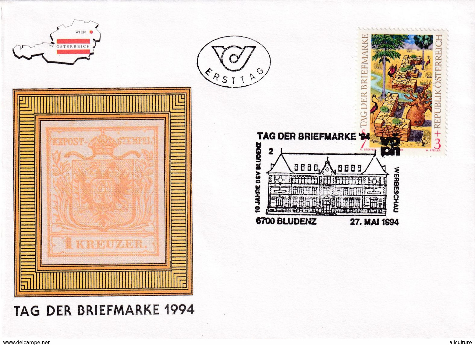 A8394- ERSTTAG NATIONAL STAMPDAY 1994 BLUDENZ REPUBLIC OSTERREICH AUSTRIA USED STAMP ON COVER - Briefe U. Dokumente