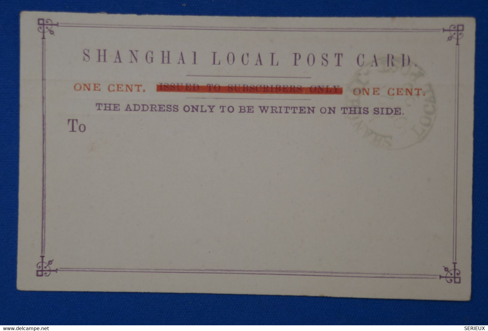 U14 CHINA BELLE CARTE   RARE 1924 + CHINE SHANGHAI LOCAL POST  + A VOIR - 1912-1949 Republik