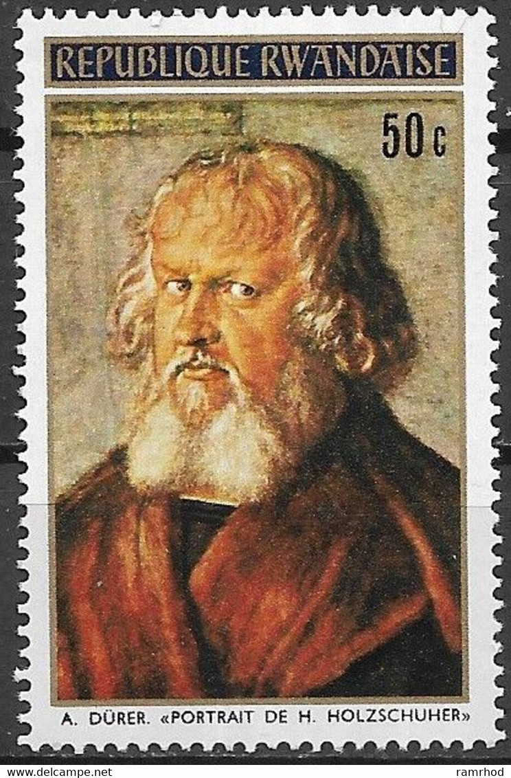 RWANDA 1971 500th Birth Anniversary Of Durer. Paintings - 50c - Portrait Of H. Holzschuher MNH - Unused Stamps