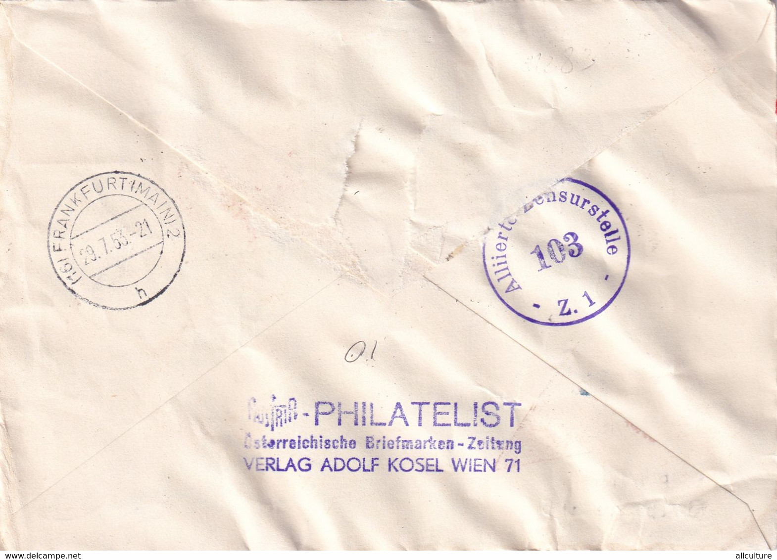 A8386- ZEITUNGSDRUCKSACHE, IFRABA WIEN-FRANKFURT/MAIN,1953 FLUGPOST, PAR AVION, REPUBLIK OESTERREICH STAMP ON COVER USED - Other & Unclassified