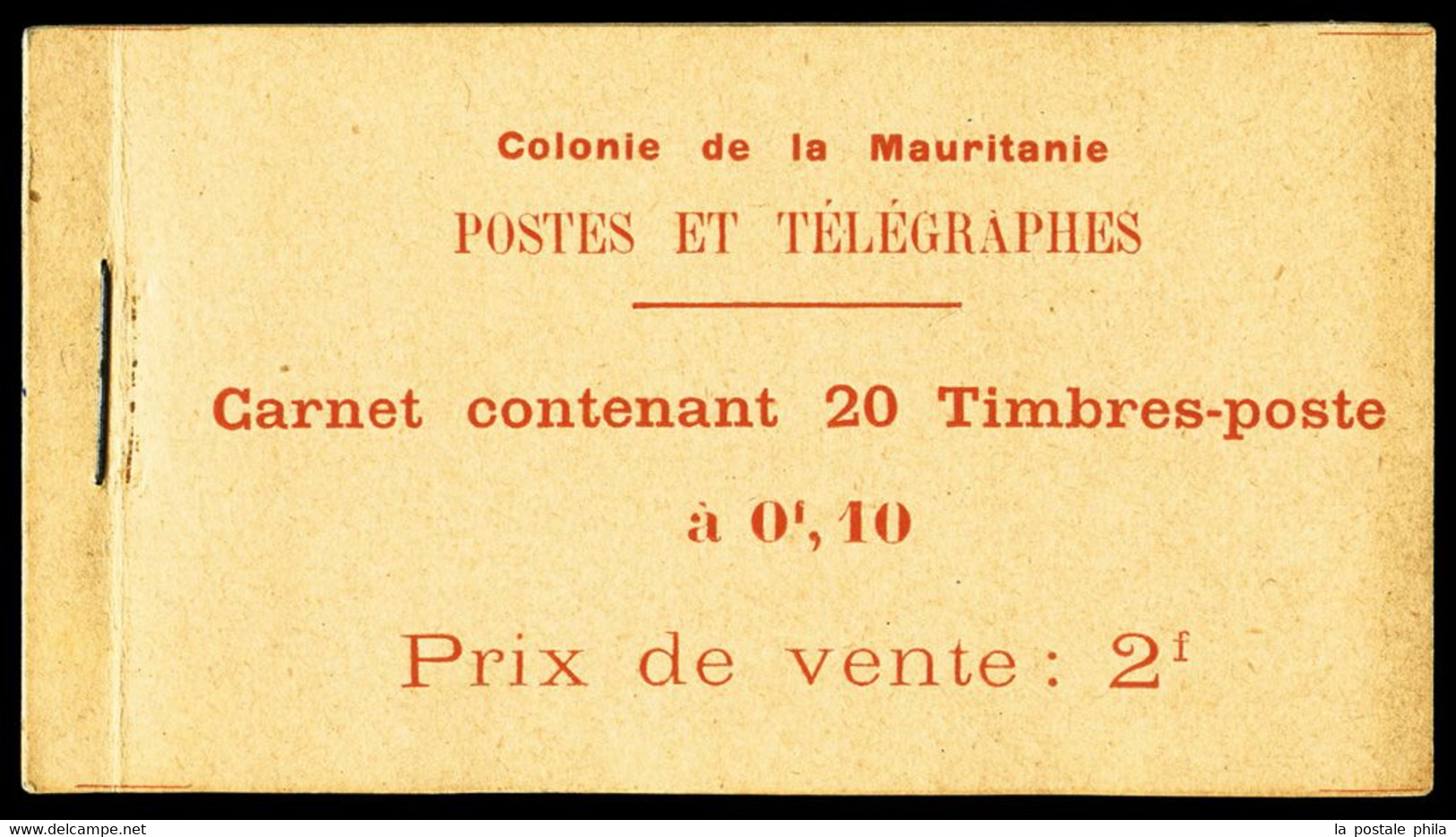 N°2 ** Mauritanie: 20 Timbres, 10c Rose Et Orange (N°21), Papier Couché, TB (certificat) - Autres & Non Classés