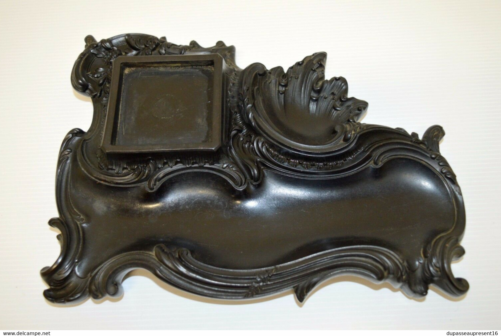 SUPPORT ENCRIER NAPOLEON III Style LOUIS XV ROCAILLE EBONITE GUTTA PERCHA XIXe COLLECTION DECO VITRINE - Encriers