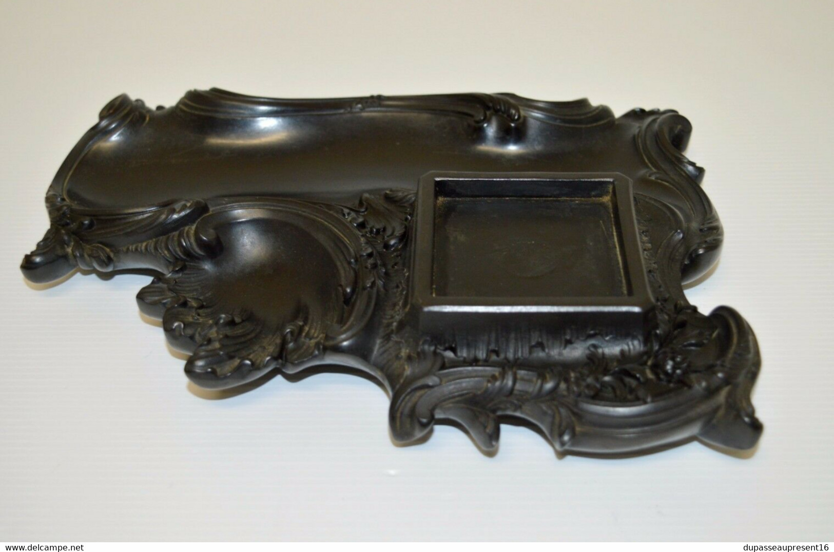 SUPPORT ENCRIER NAPOLEON III Style LOUIS XV ROCAILLE EBONITE GUTTA PERCHA XIXe COLLECTION DECO VITRINE