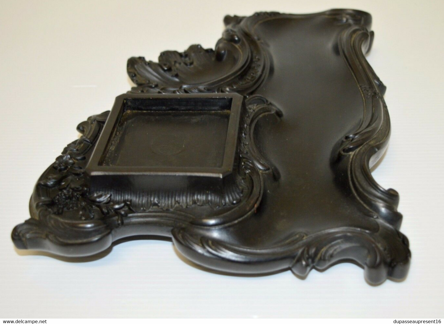 SUPPORT ENCRIER NAPOLEON III Style LOUIS XV ROCAILLE EBONITE GUTTA PERCHA XIXe COLLECTION DECO VITRINE