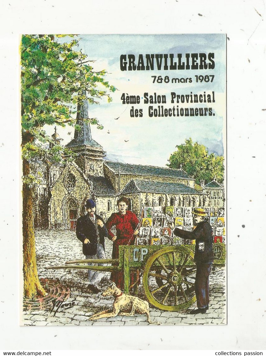 Cp, Bourses & Salons De Collections, 4 E Salon Provincial Des Collectionneurs ,GRANDVILLIERS , 1987 - Bolsas Y Salón Para Coleccionistas