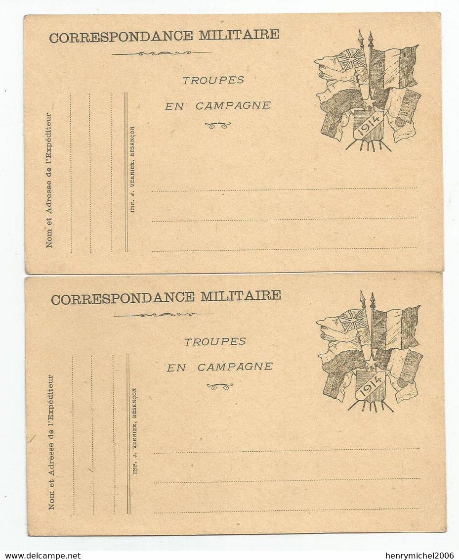 Carte De Franchise Militaire Troupes En Campagne 1914 Lot 2 Cpa - Cartas & Documentos