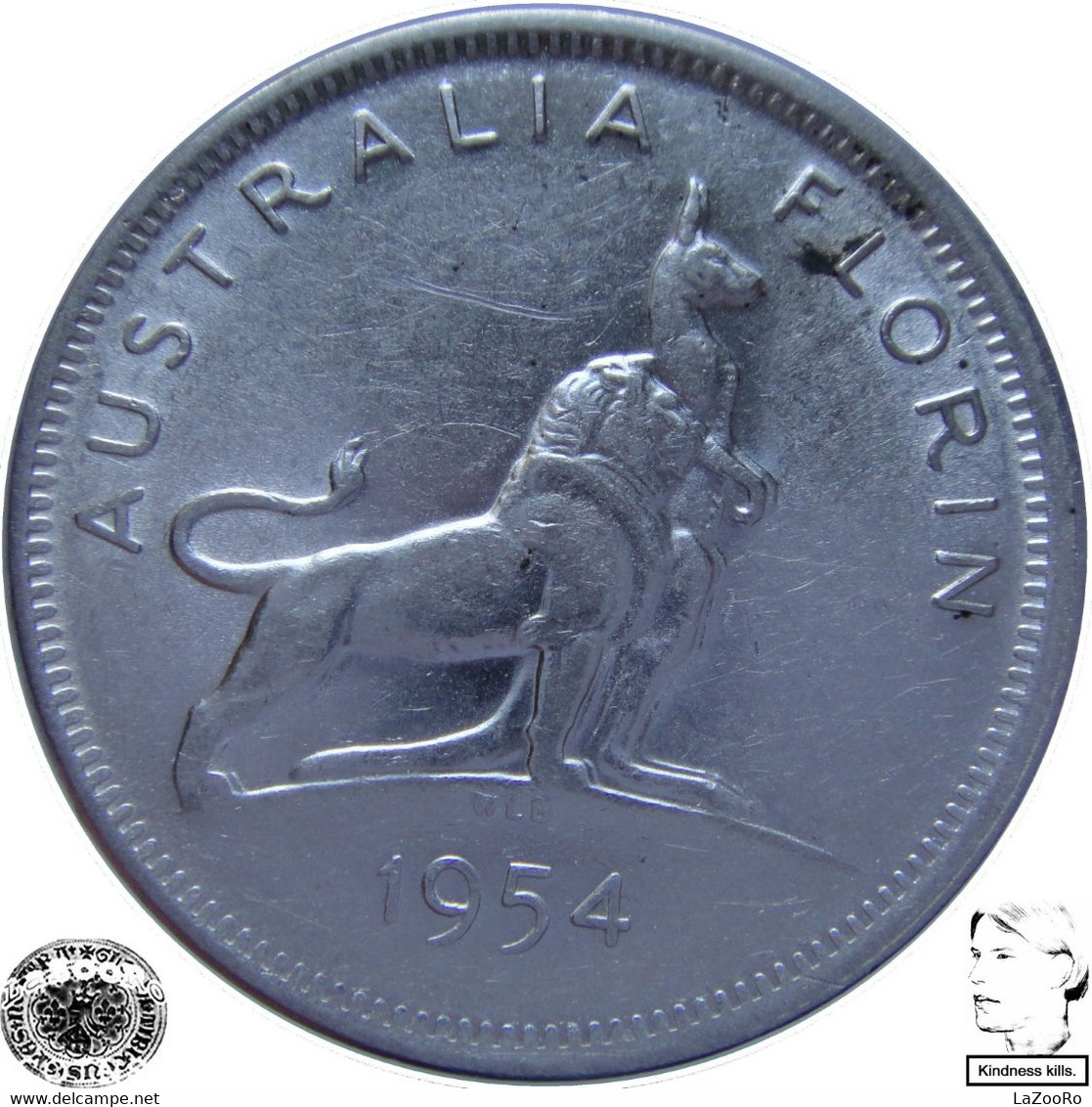 LaZooRo: Australia 1 Florin 1954 XF/UNC - Silver - Florin