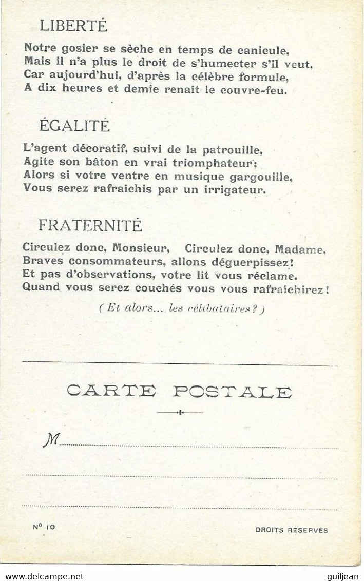 ILL. METTEIX - SATIRIQUE - " LIBERTE EGALITE FRATERNITE " - Décret Ministériel Juillet 1916, Au Bon Coin On Loge - Metteix