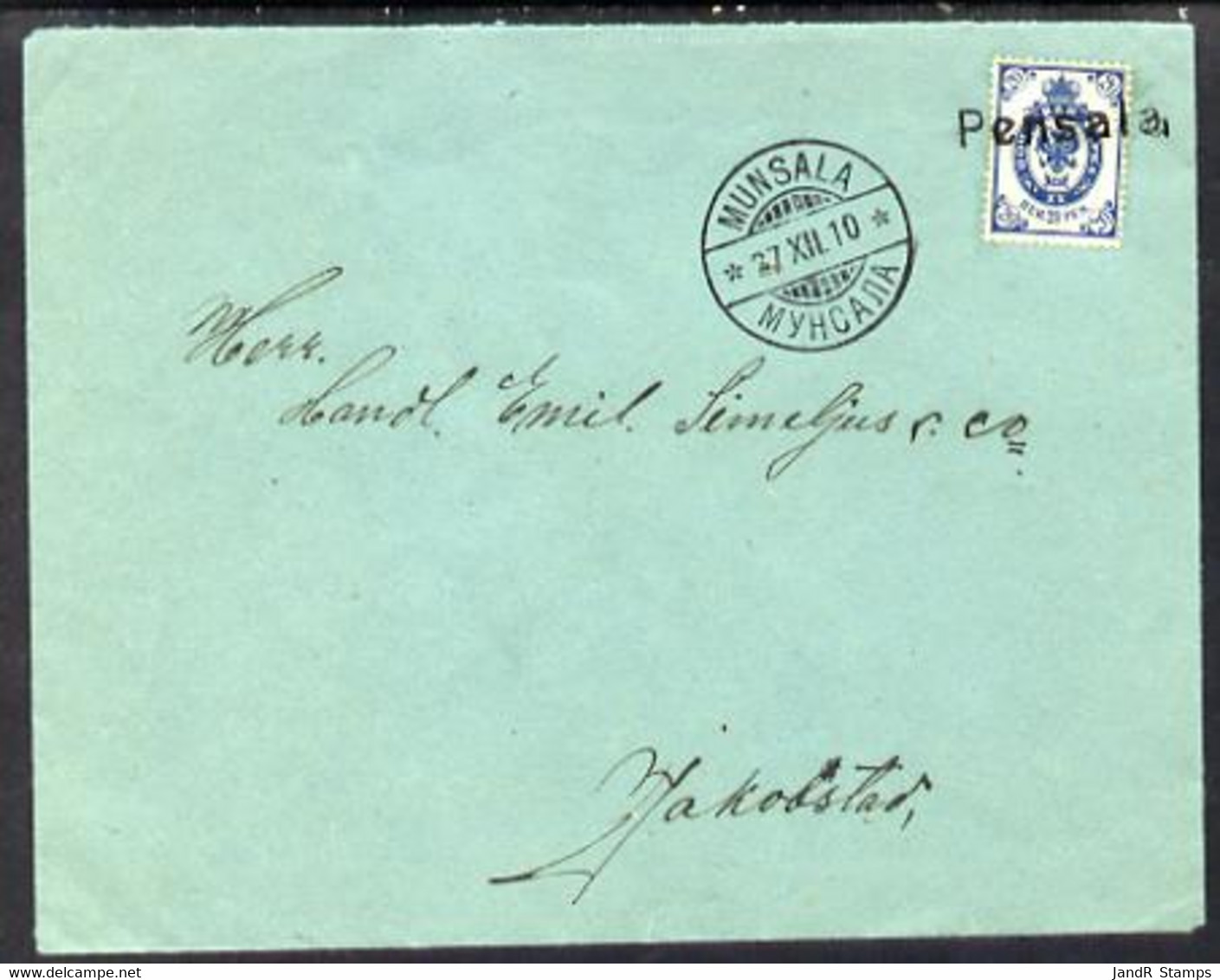 Finland 1910 Cover Cancelled PENSALA, Most Attractive - Other & Unclassified