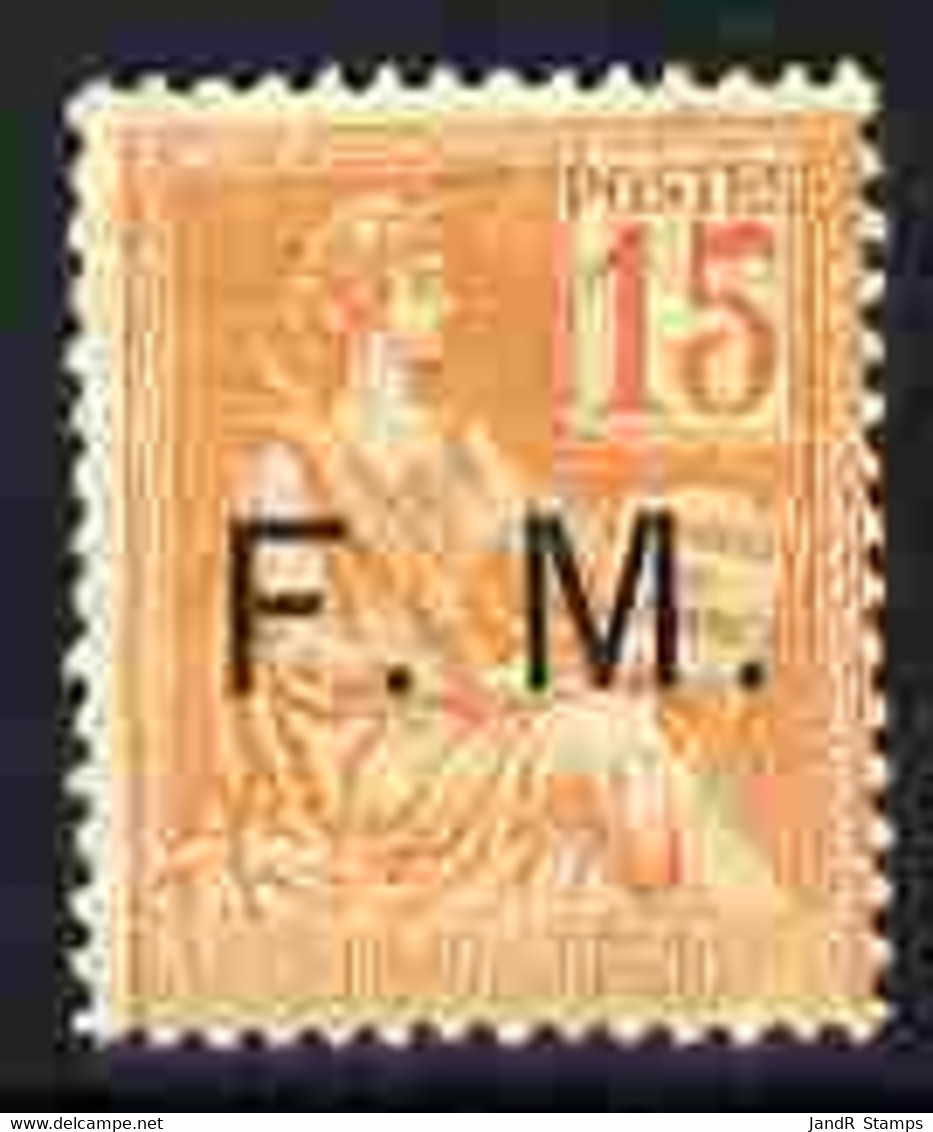 France 1901 Military Frank 15c Orange Overprinted FM Mounted Mint SG M309 - Other & Unclassified
