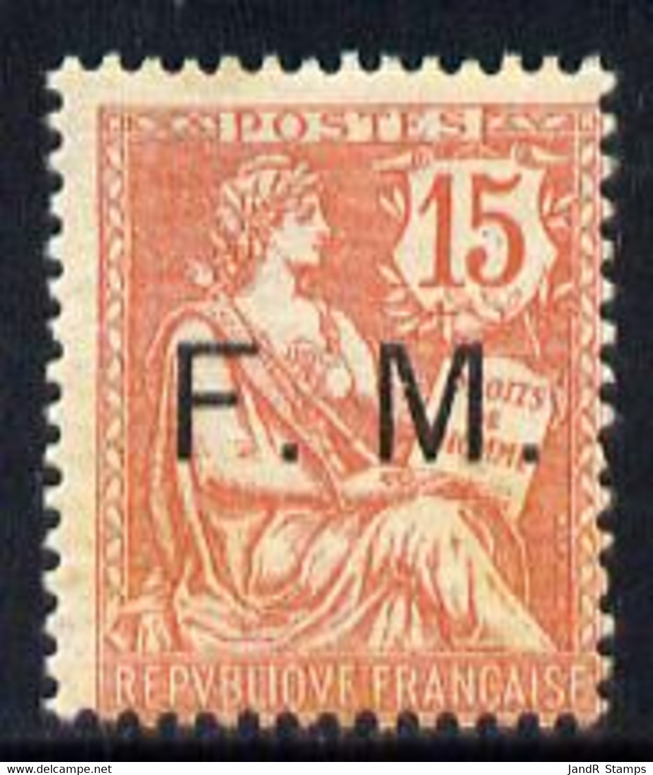 France 1903 Military Frank - FM Opt'd On 15c Pale Red Mounted Mint Light Tone Spots SG M314 - Otros & Sin Clasificación