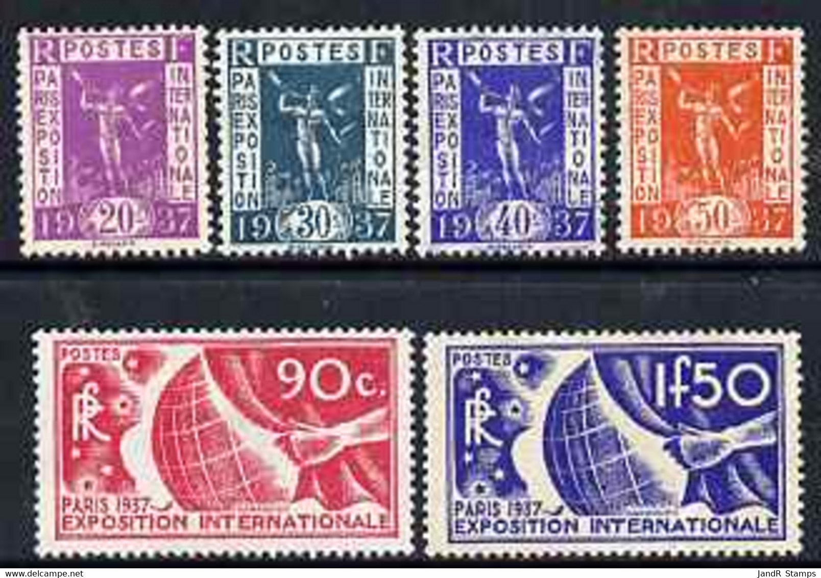 France 1936 Paris Int Exhibition Set Of 6 Fine Mounted Mint, SG 555-60 - Other & Unclassified