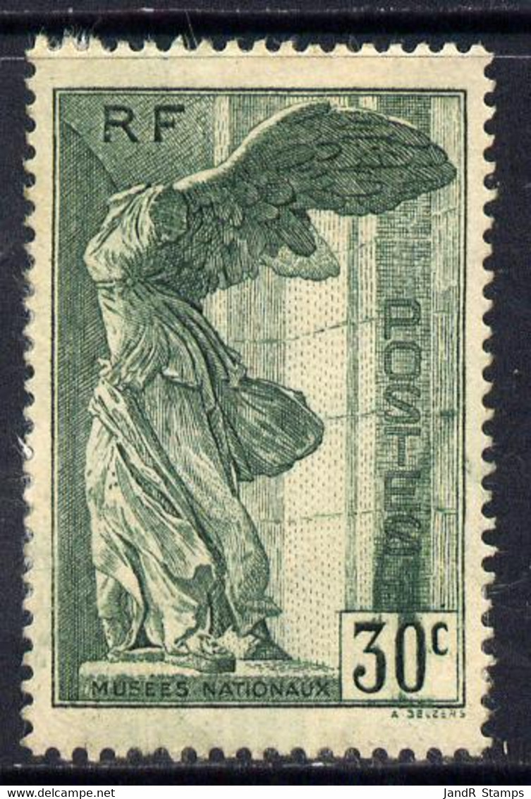 France 1937 National Museums 30c Green Mounted Mint But Some Paper Adhesion, Well Centred And Fresh Looking SG586 - Otros & Sin Clasificación