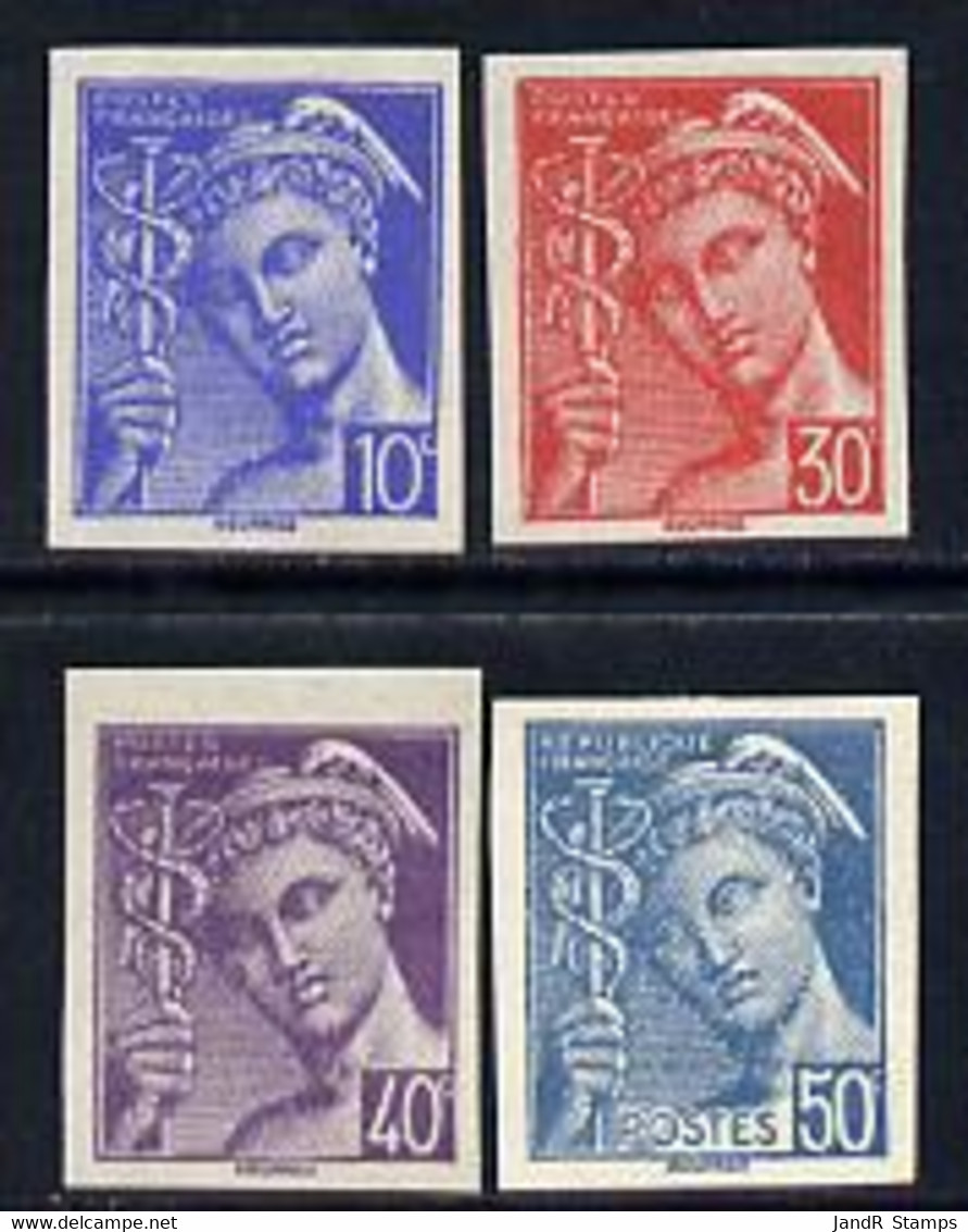France 1938-39 Mercury Imperf Set Of 4 Mounted Mint Yv 546-9 - Other & Unclassified