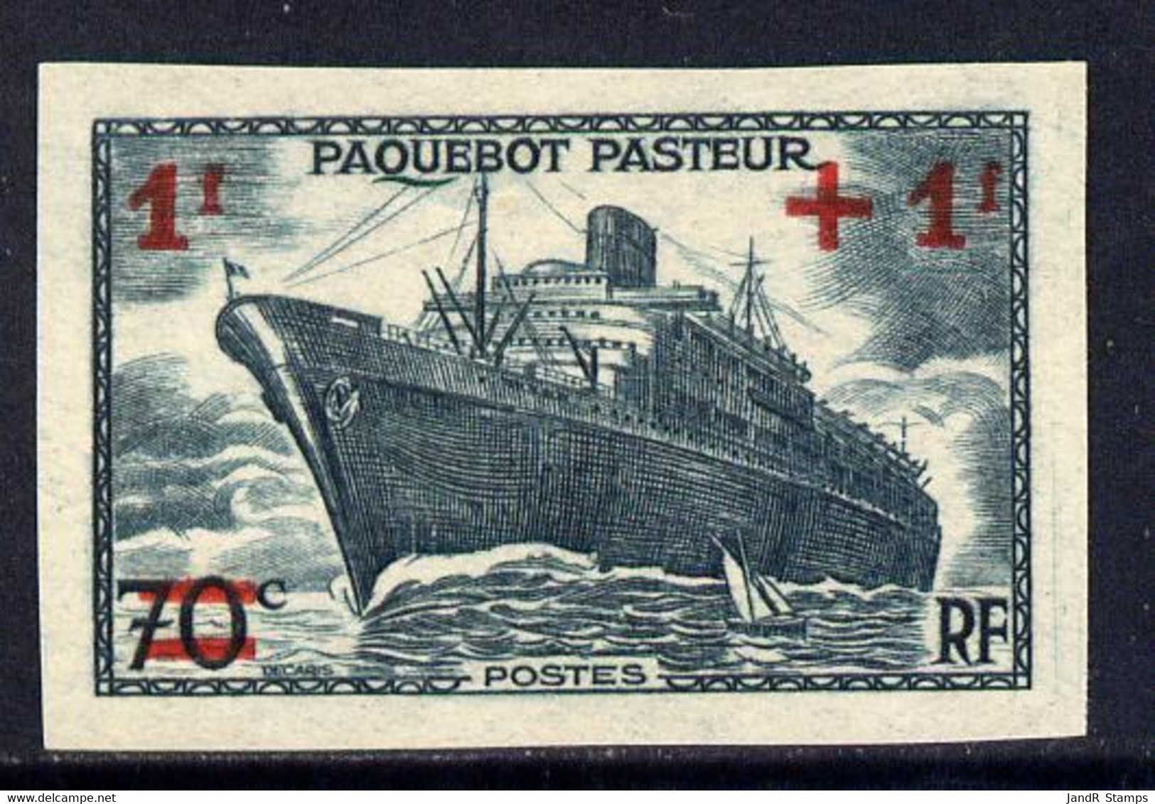 France 1941 Seamen's Dependents Relief Fund 1f+2f Imperf In Issued Colours Mounted Mint Yv 502 As SG 708 - Altri & Non Classificati