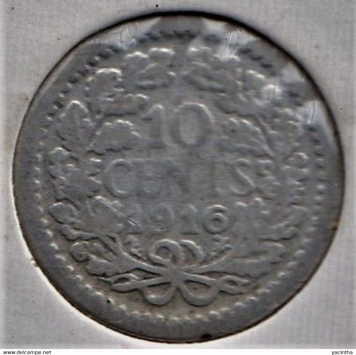 @Y@    Nederland  10   Cent   Wilhelmina 1916      (5251) - 10 Cent