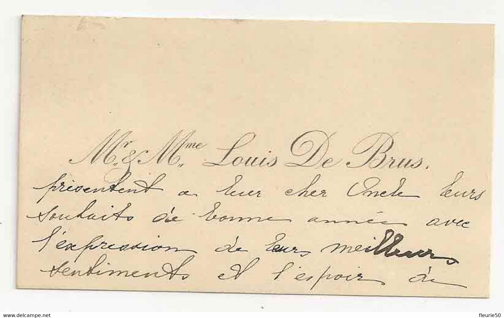 Carte De Visite / Visitekaartje - Mr&Mme. Louis De Brus.. Zie Postzegels, Oblitération Liège / Luik 1920. - Visiting Cards