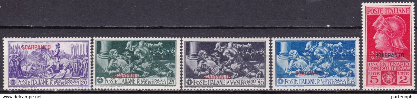 Scarpanto  1930 - Ferrucci Set MNH - Dodecaneso