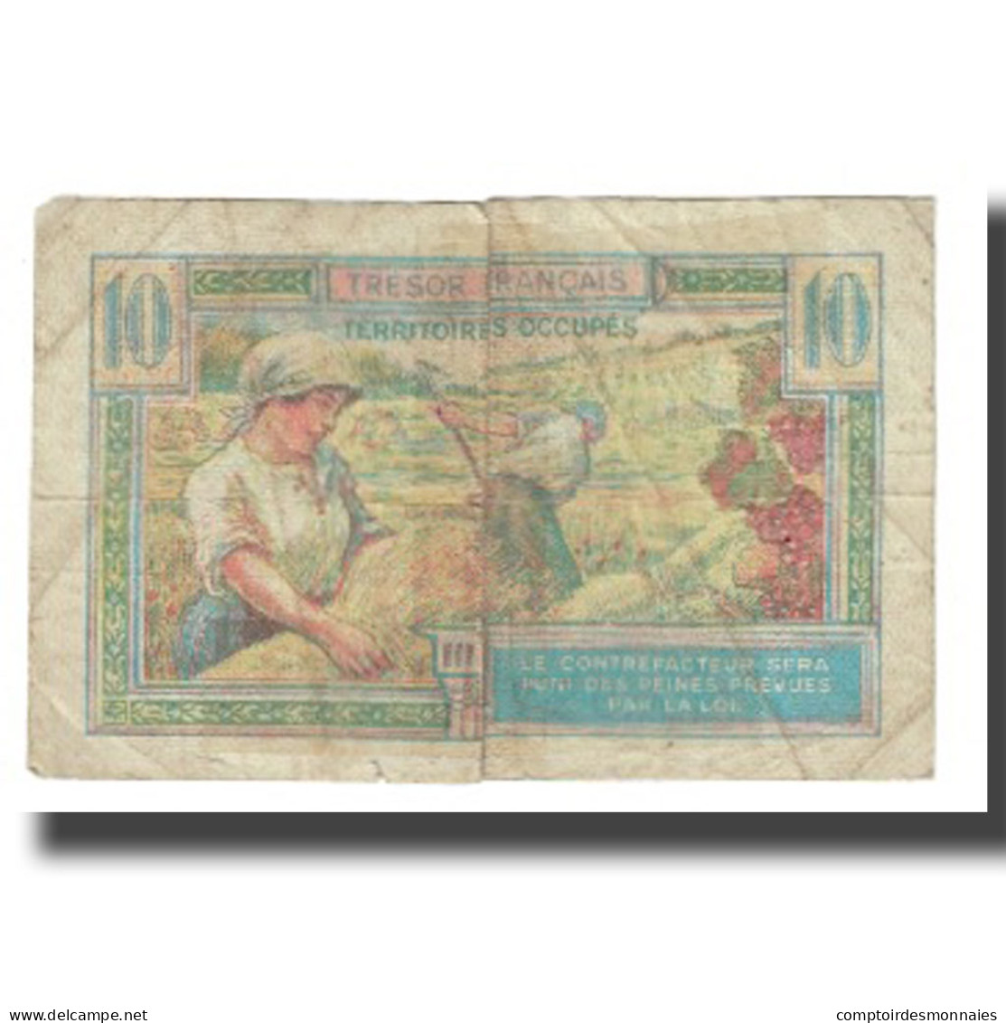 Billet, France, 10 Francs, 1947, Undated, TB, Fayette:vF 30.1, KM:M7a - 1947 French Treasury