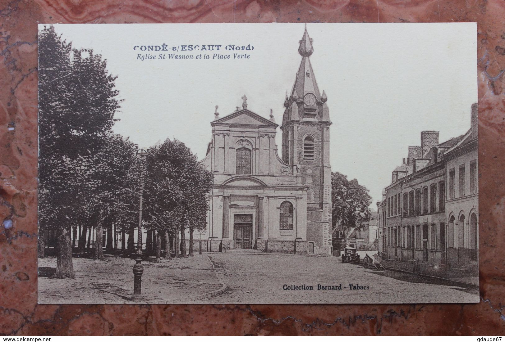 CONDE-SUR-ESCAUT (59) - EGLISE ST-WASNON ET LA PLACE VERTE - Conde Sur Escaut