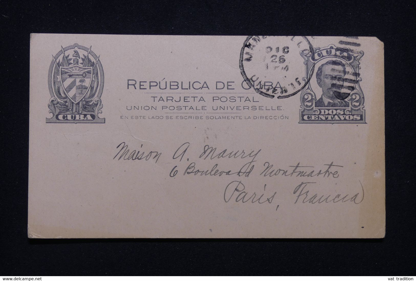 CUBA - Entier Postal  De Manzanillo Pour Paris En 1919 - L 99762 - Cartas & Documentos
