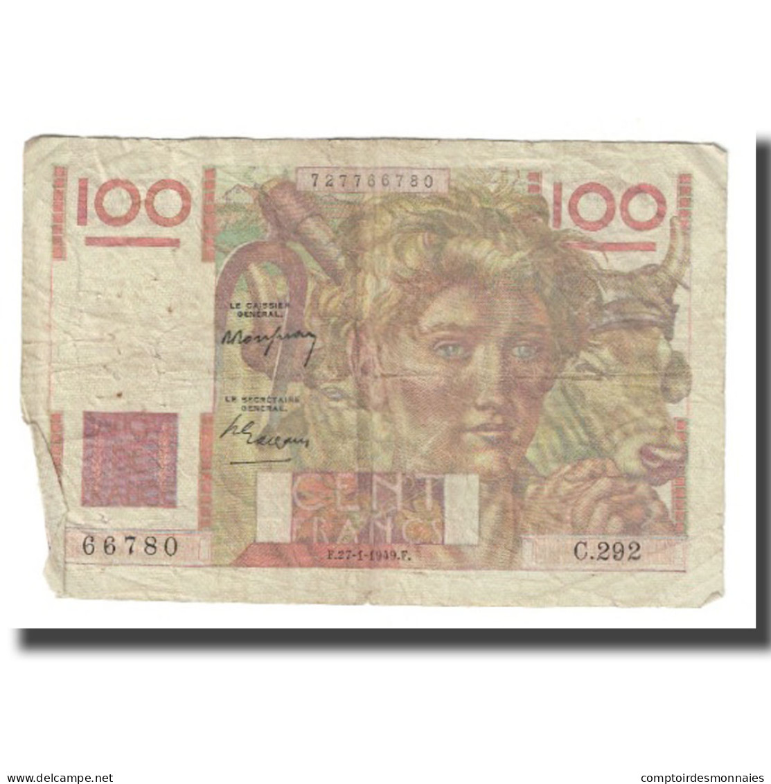 France, 100 Francs, Jeune Paysan, 1949, D AMBRIERES, GARGAM, 1949-01-27, TB - 100 F 1945-1954 ''Jeune Paysan''