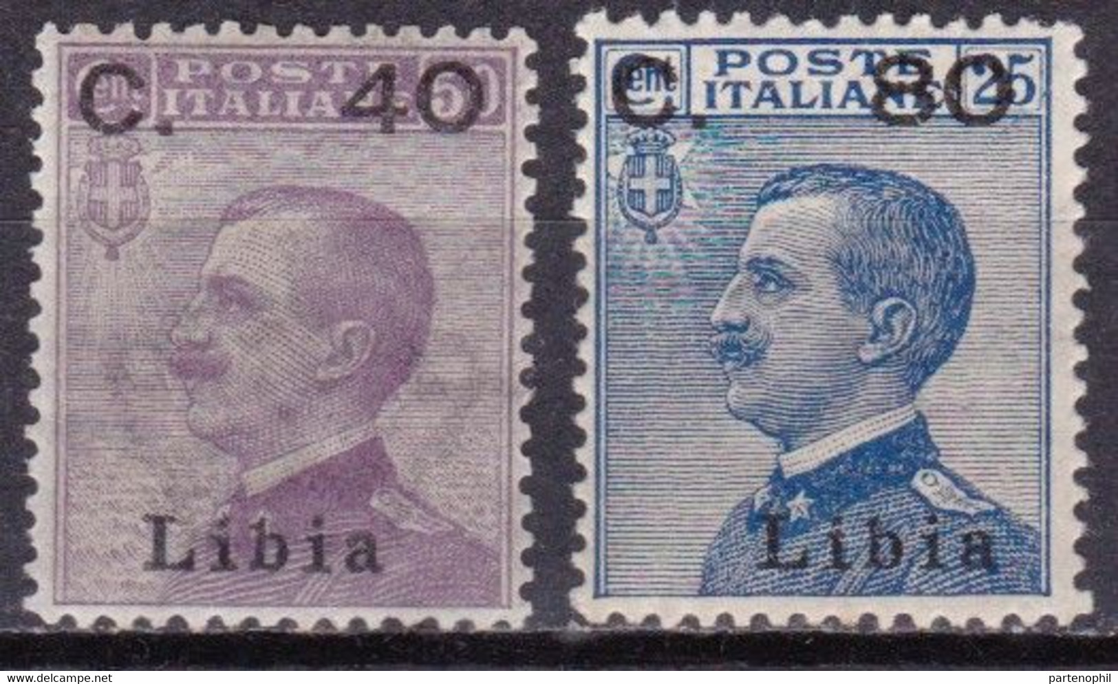 Libia - 1922 - Soprastampati  N. 38/39 MNH - Libia