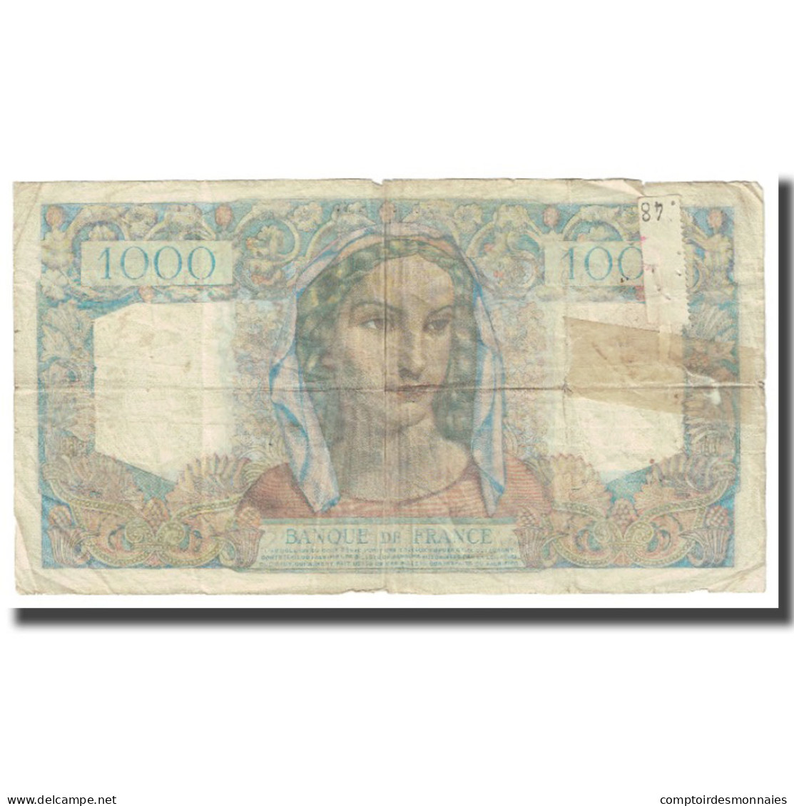 France, 1000 Francs, Minerve Et Hercule, 1945, P. Rousseau And R. Favre-Gilly - 1 000 F 1945-1950 ''Minerve Et Hercule''