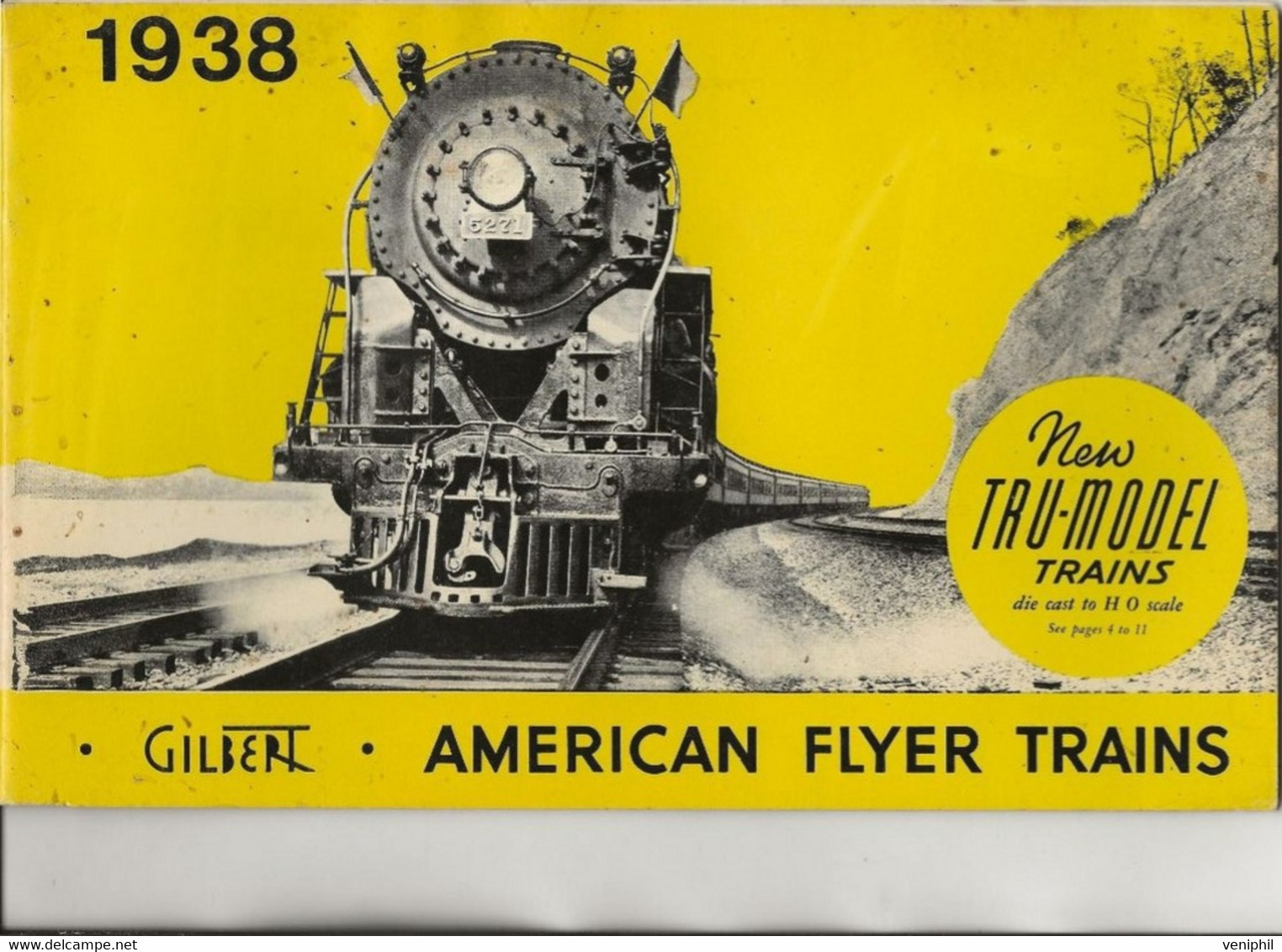 CATALOGUE TRAINS ELECTRIQUES GILBERT -AMERICAN FLYER TRAINS -1938 - 32 PAGES - Chemin De Fer