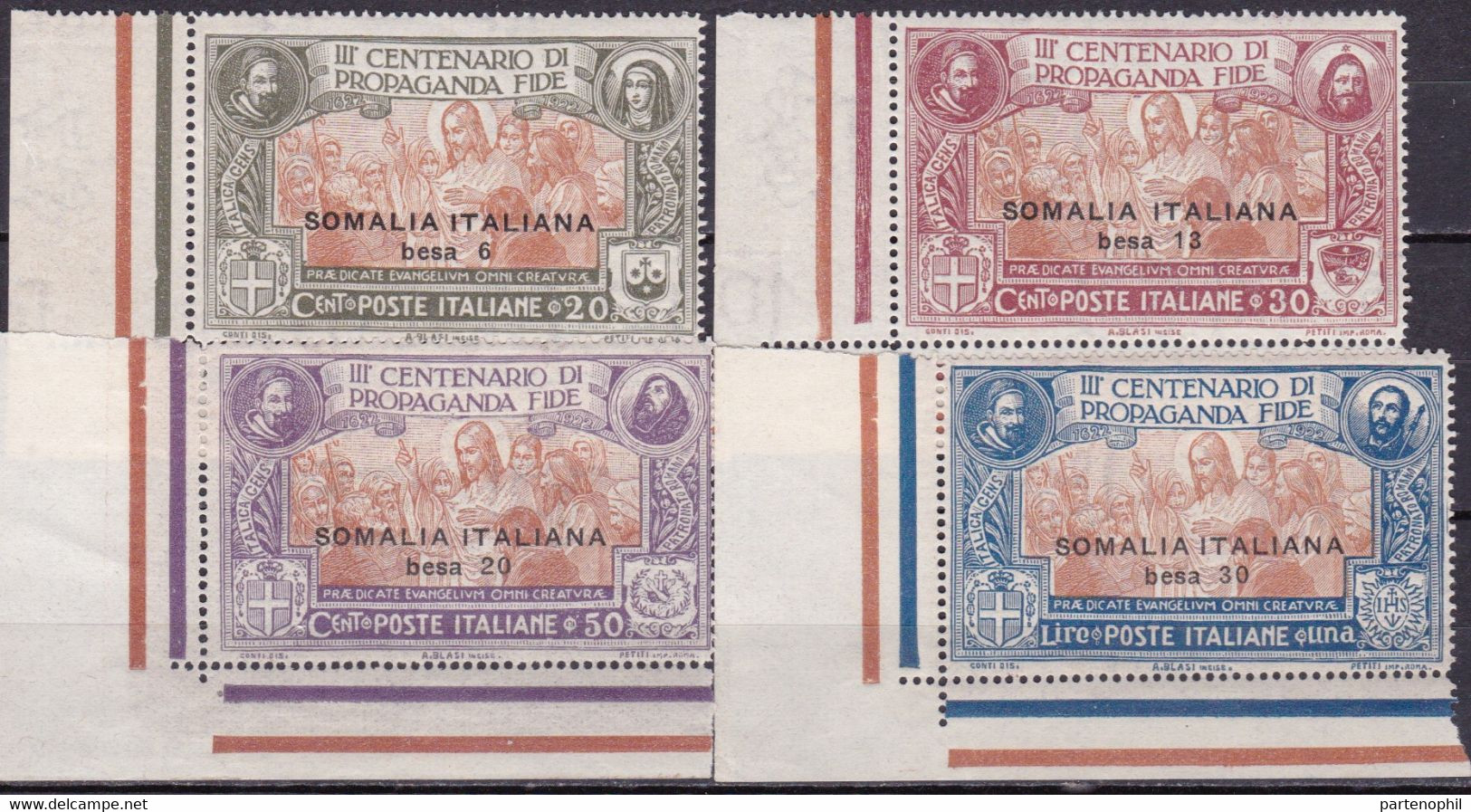 Somalia 1923 - Propaganda Fide N. 30/33 MNH - Somalië