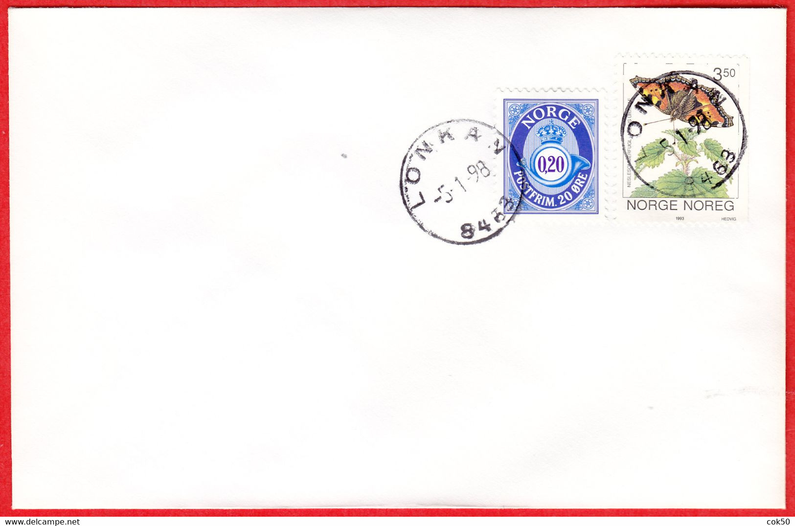 NORWAY -  8463 LONKAN (Nordland County) - Last Day/postoffice Closed On 1998.01.05 - Local Post Stamps