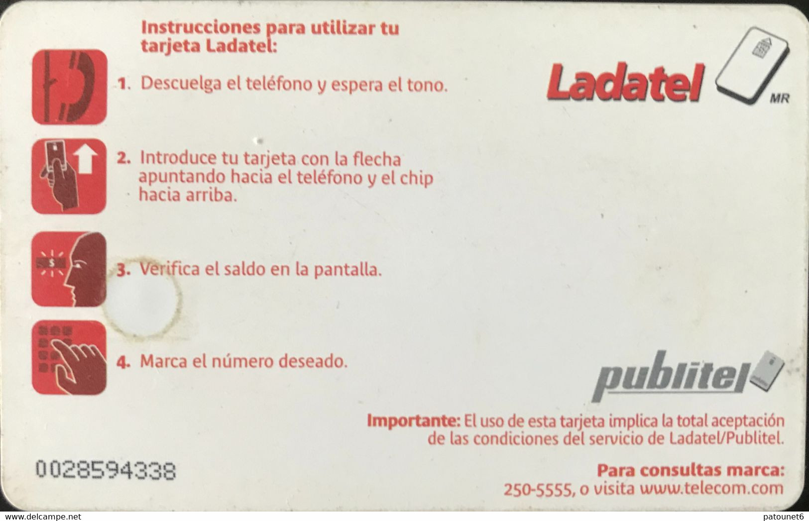 SALVADOR  -  Phonecard  -  Publitel  -  Ladatel -  $ 3 - El Salvador