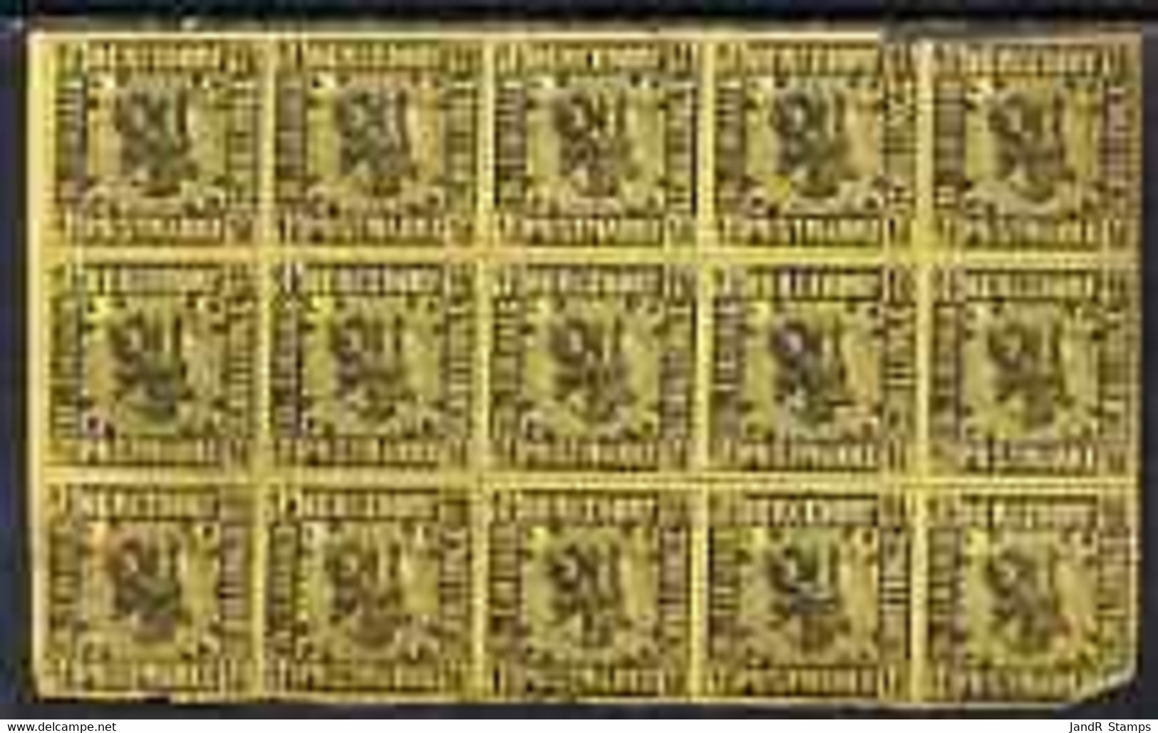 Germany - Bergedorf 1861-67 1.5s Imperf Forgey Block Of 15 (5x3) Unused, Couple Damaged But Most Attractive With FALSE P - Bergedorf