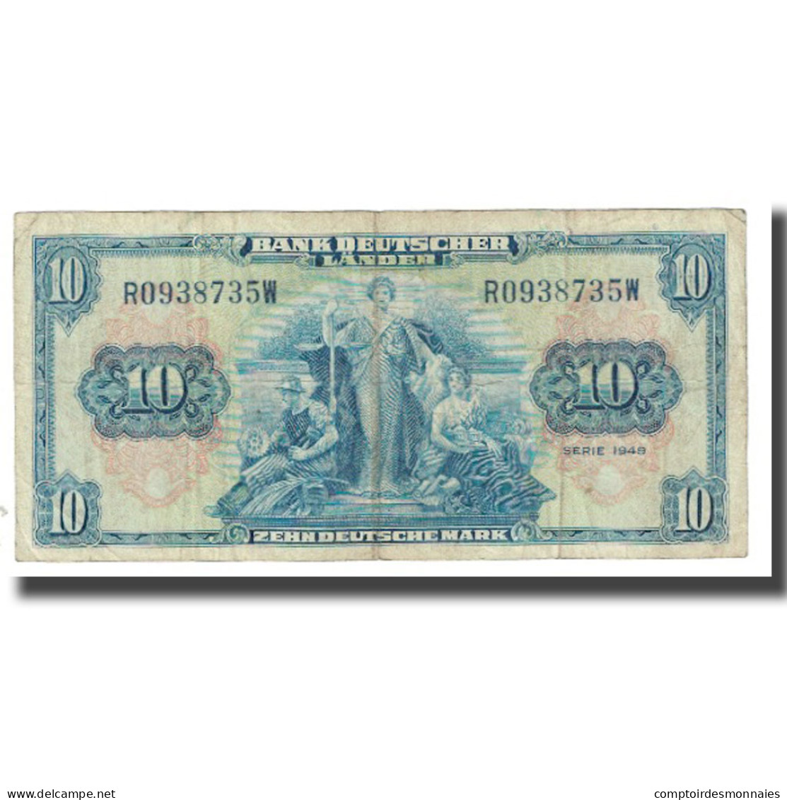 Billet, République Fédérale Allemande, 10 Deutsche Mark, 1949, KM:16a, TB - 10 Deutsche Mark